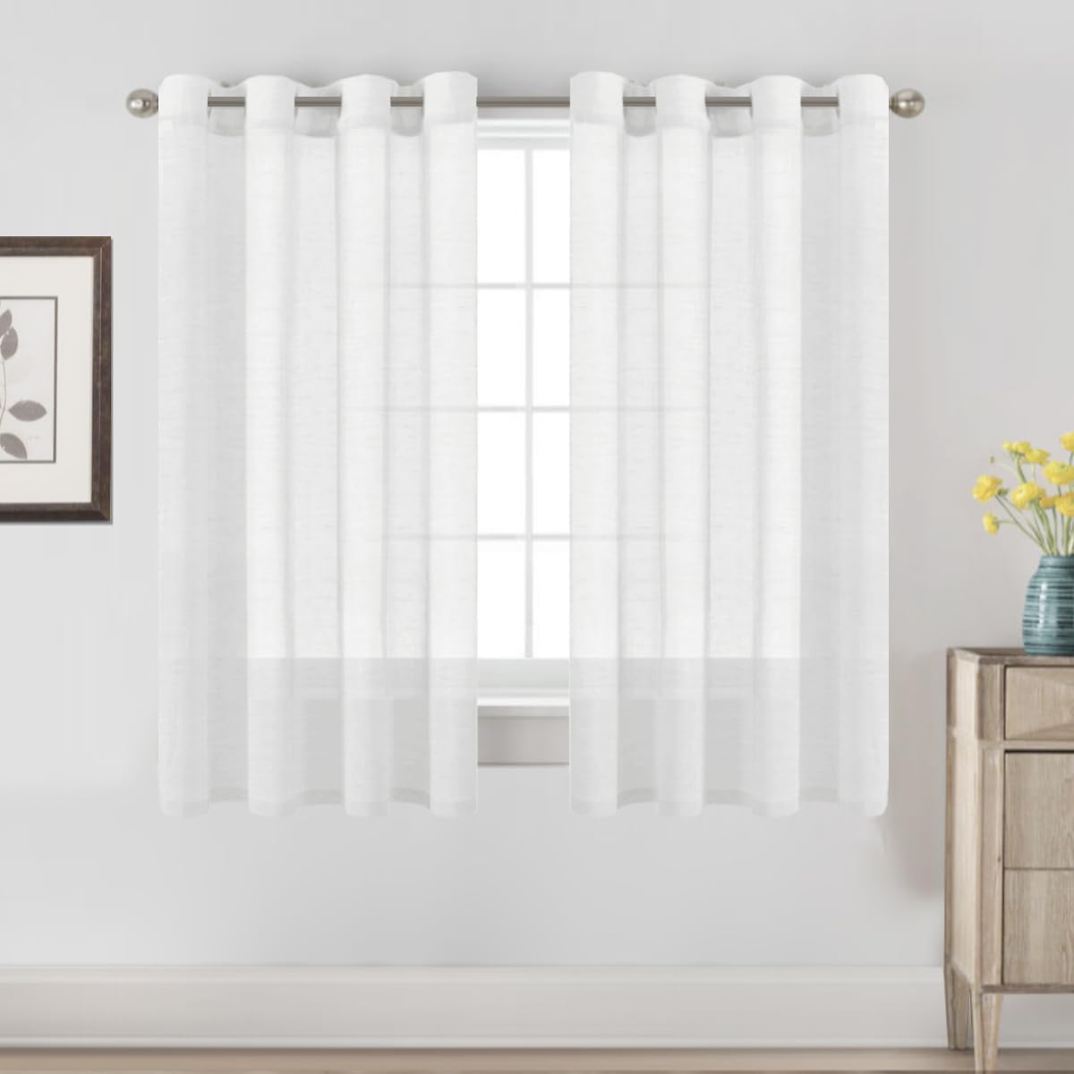 Natural Linen-Blend Sheer Curtains