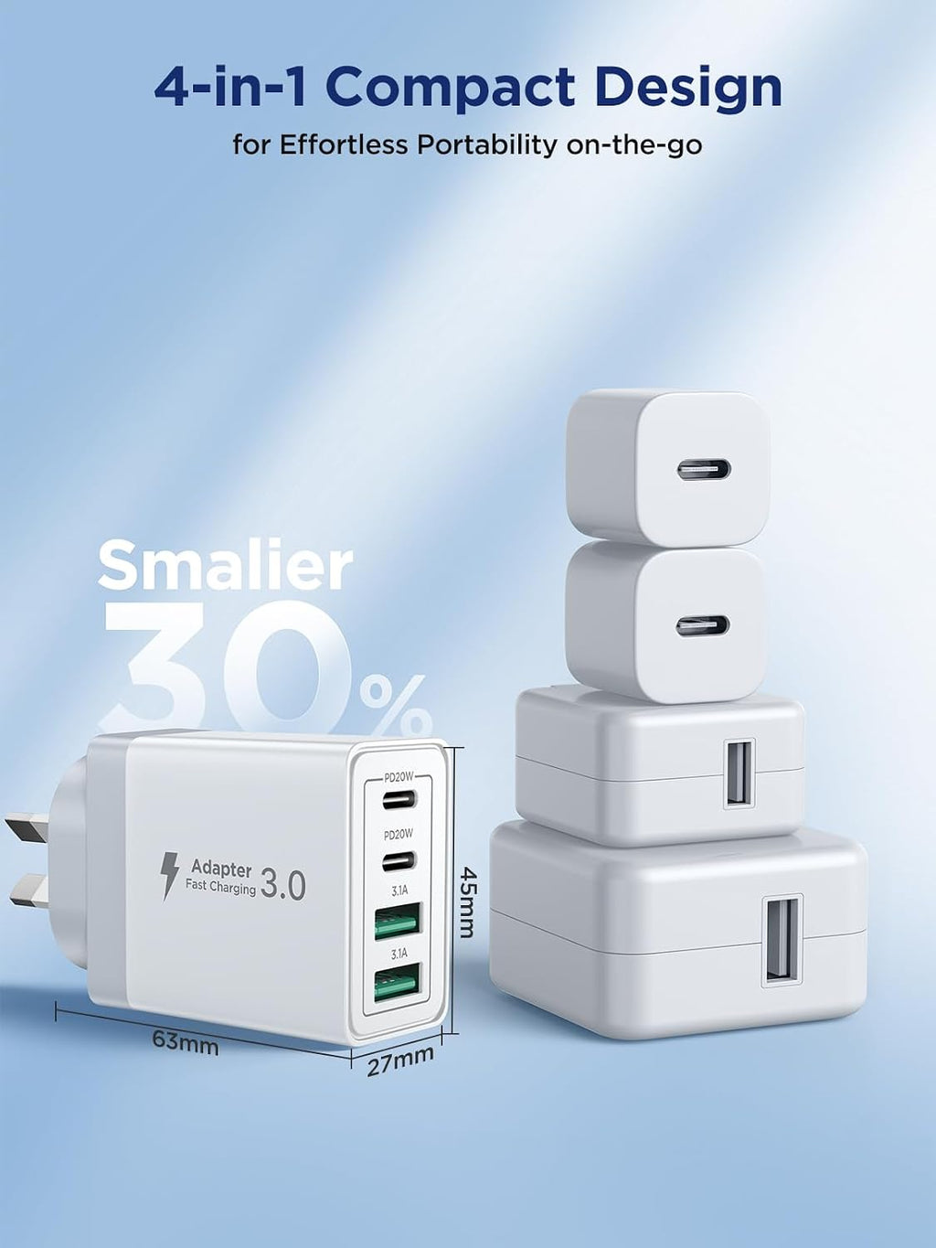 Aioneus 40W 4-Port USB-C Fast Charger