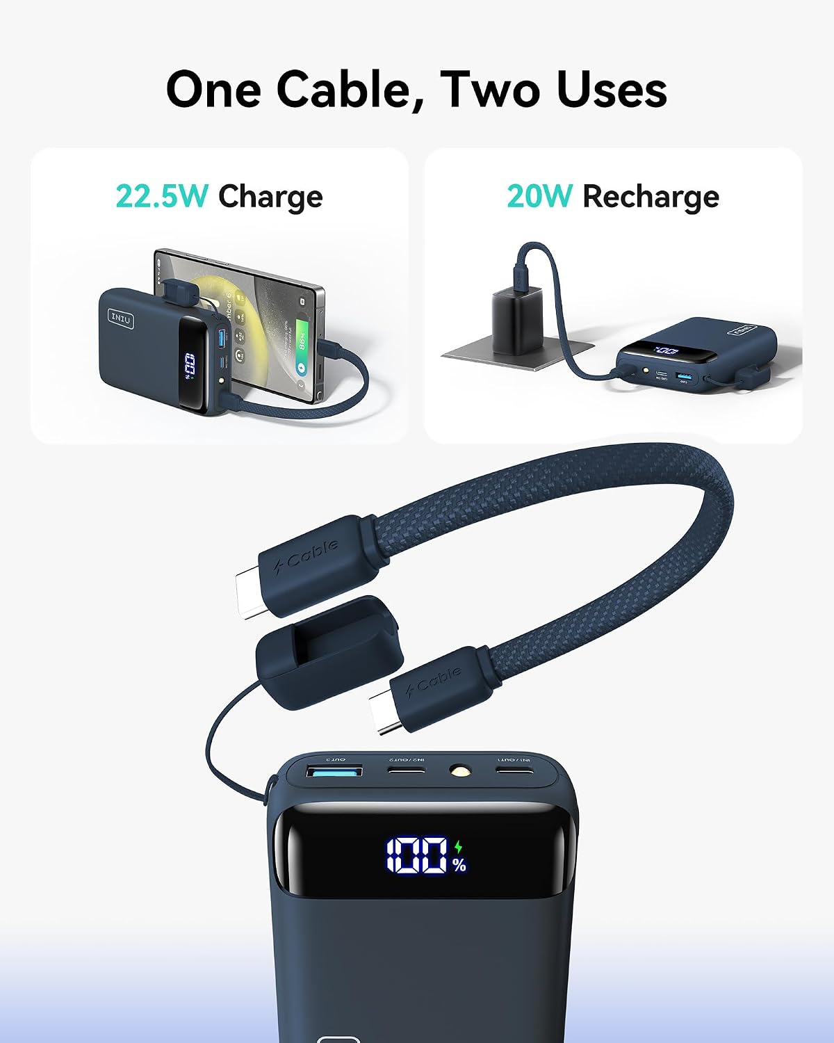 INIU 20000mAh 22.5W Fast-Charging Power Bank