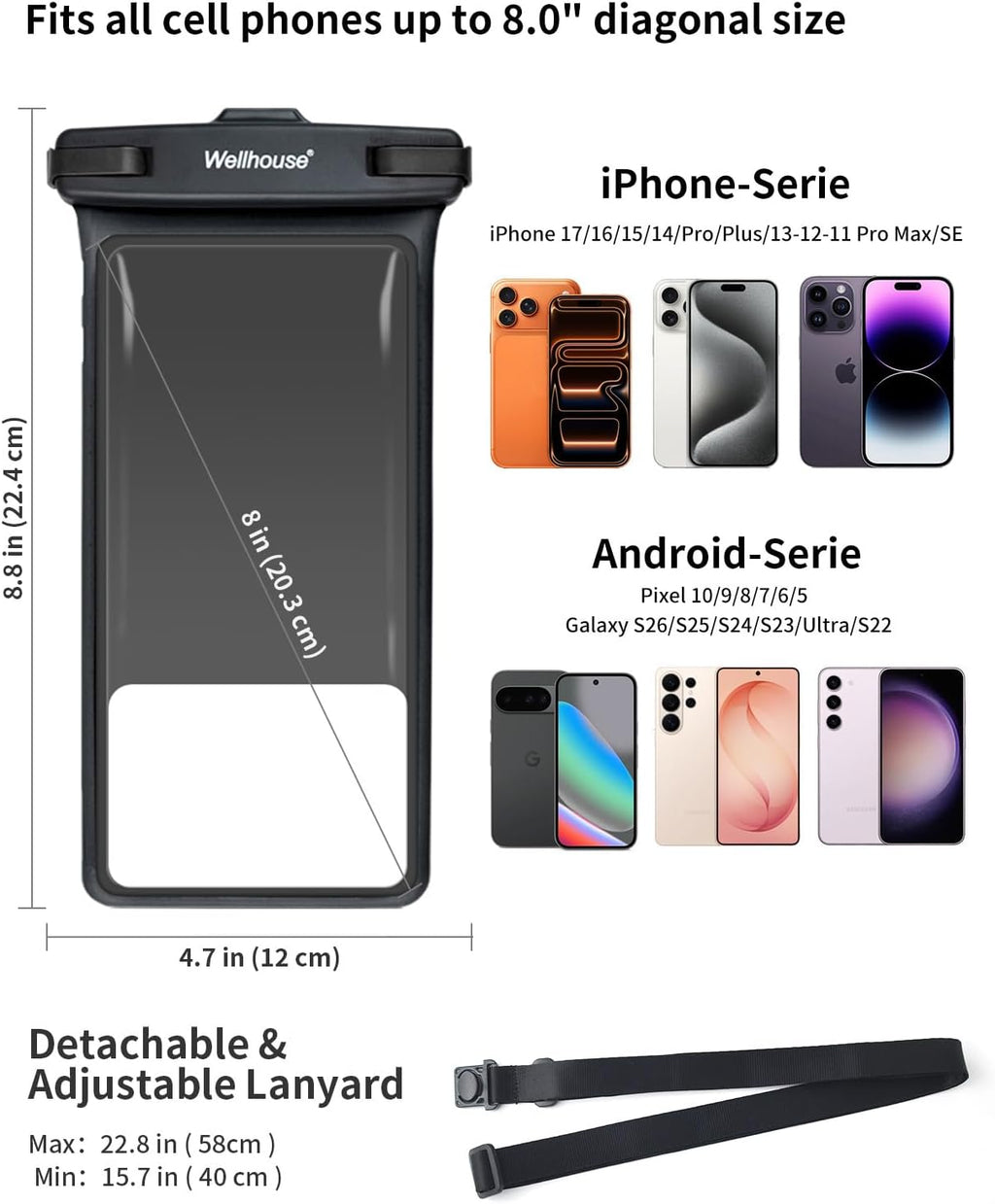 wellhouse 2-Pack Waterproof Phone Pouches