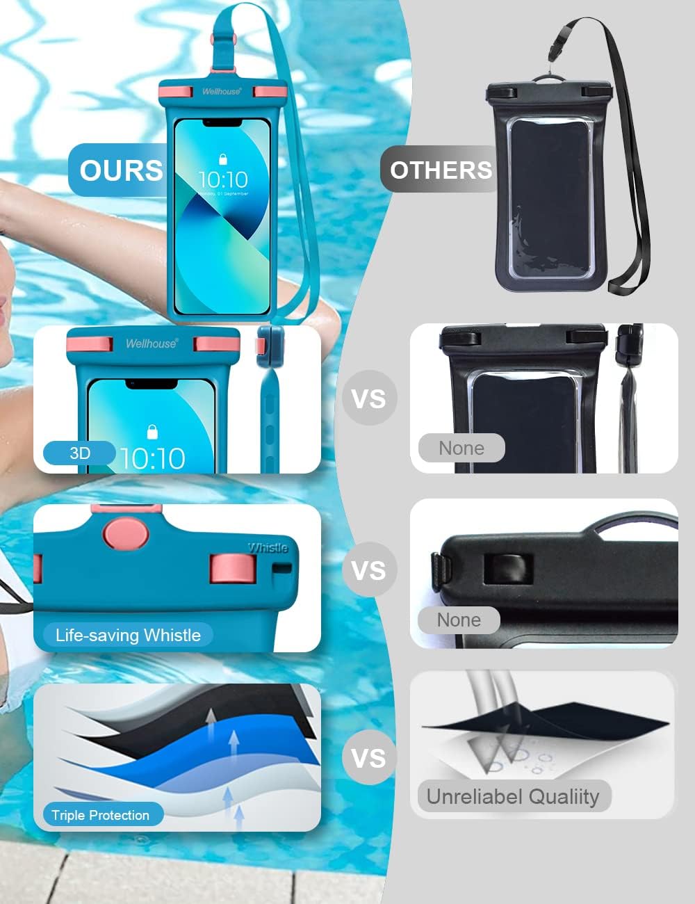 wellhouse 2-Pack Waterproof Phone Pouches