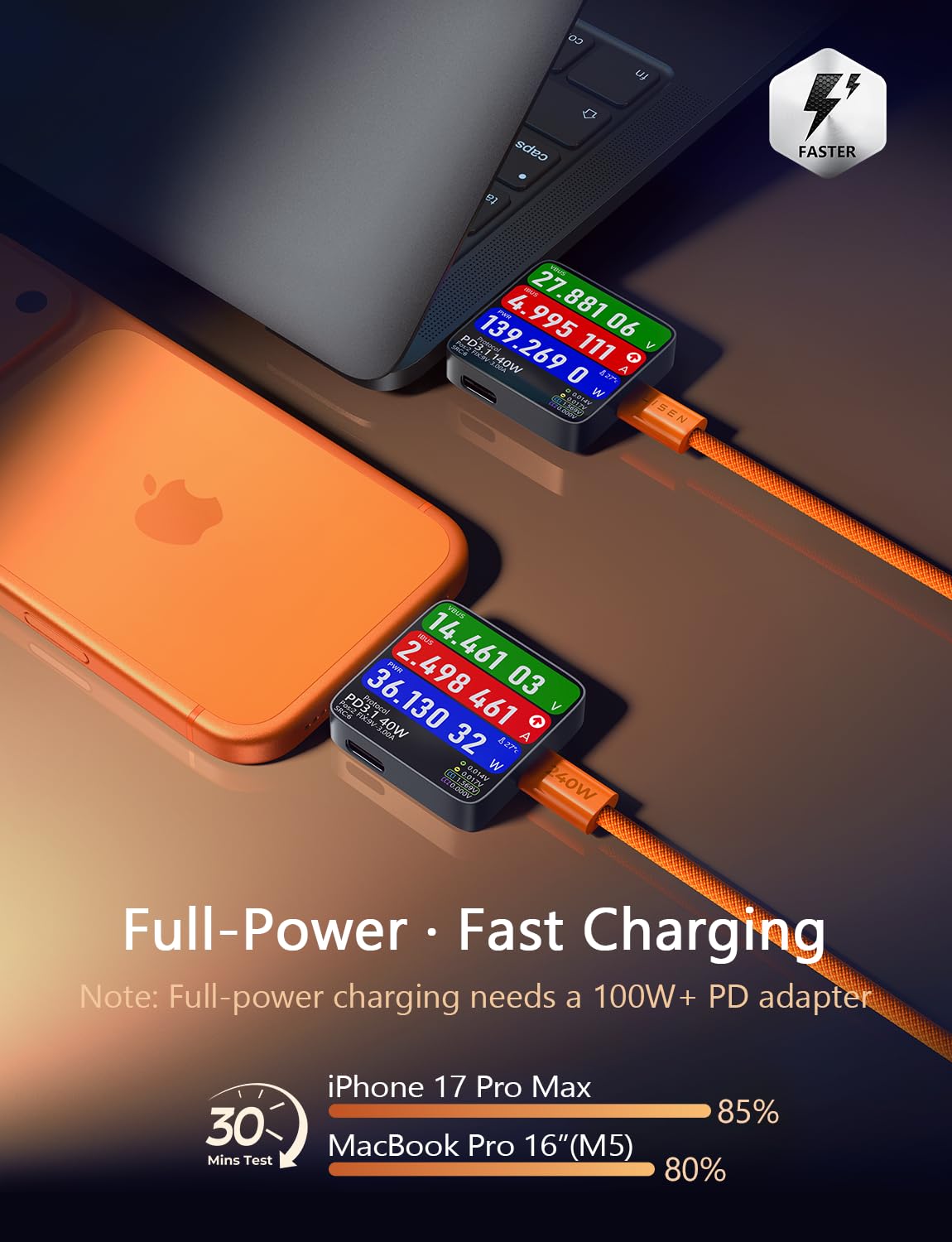 LISEN 2-Pack 240W 2m USB-C Cables