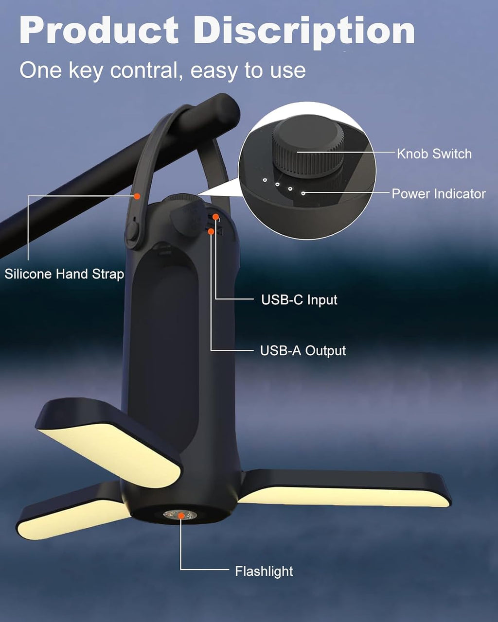 10000mAh Camping Lantern and Power Bank