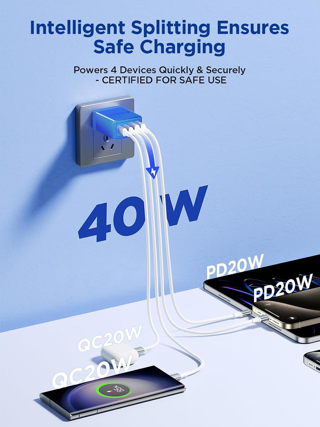 Aioneus 40W 4-Port USB-C Fast Charger