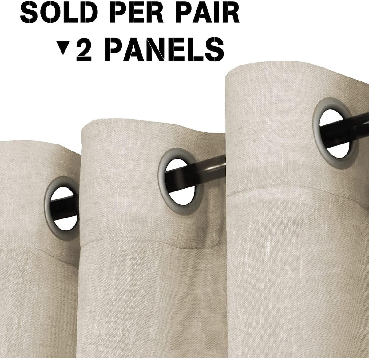 Natural Linen-Blend Sheer Curtains