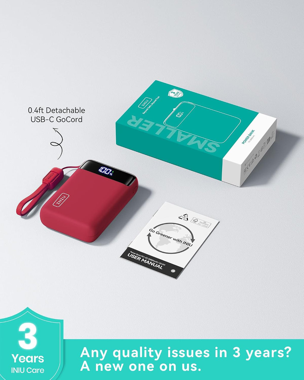 INIU 20000mAh 22.5W Fast-Charging Power Bank