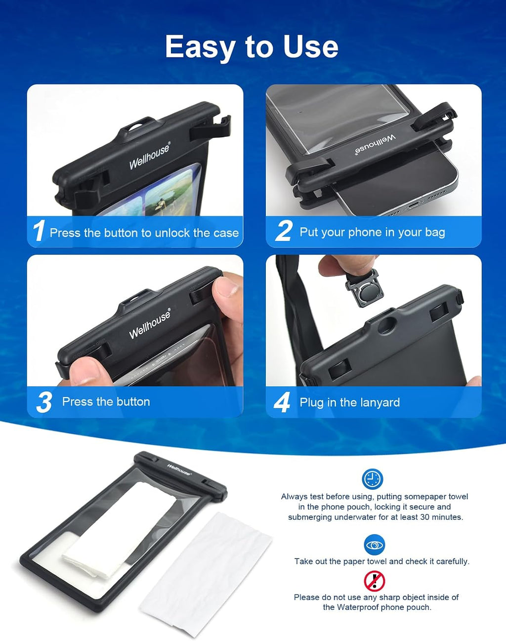 wellhouse 2-Pack Waterproof Phone Pouches