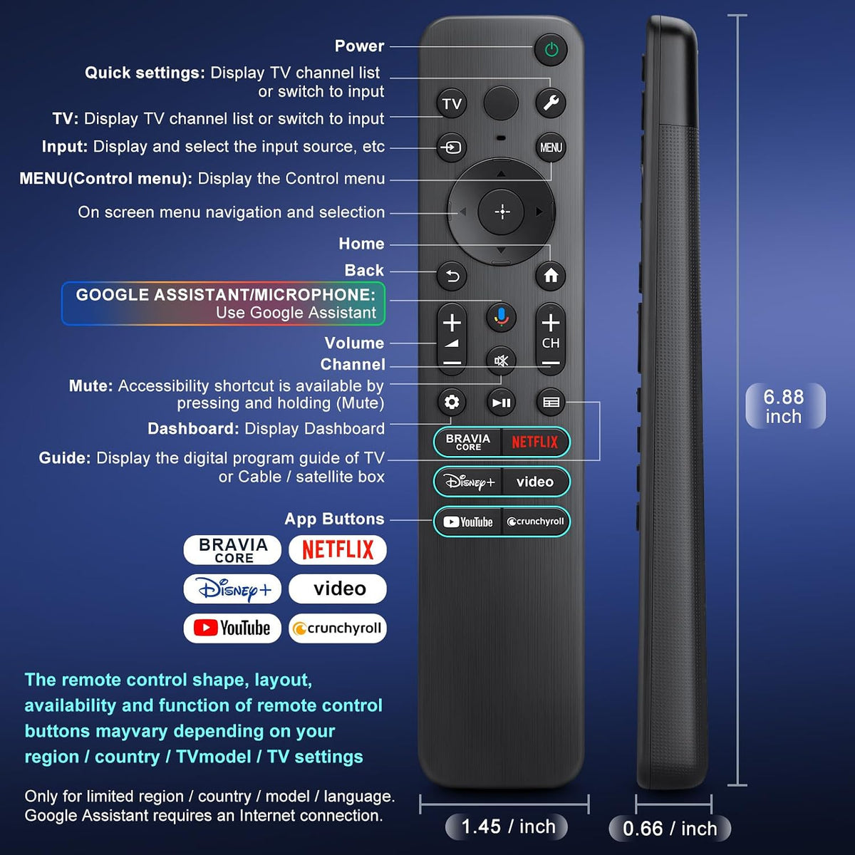 Universal Replacement Remote for Samsung Smart TVs