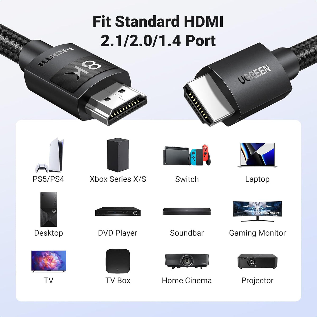 UGREEN 2m HDMI 2.1 8K Cable