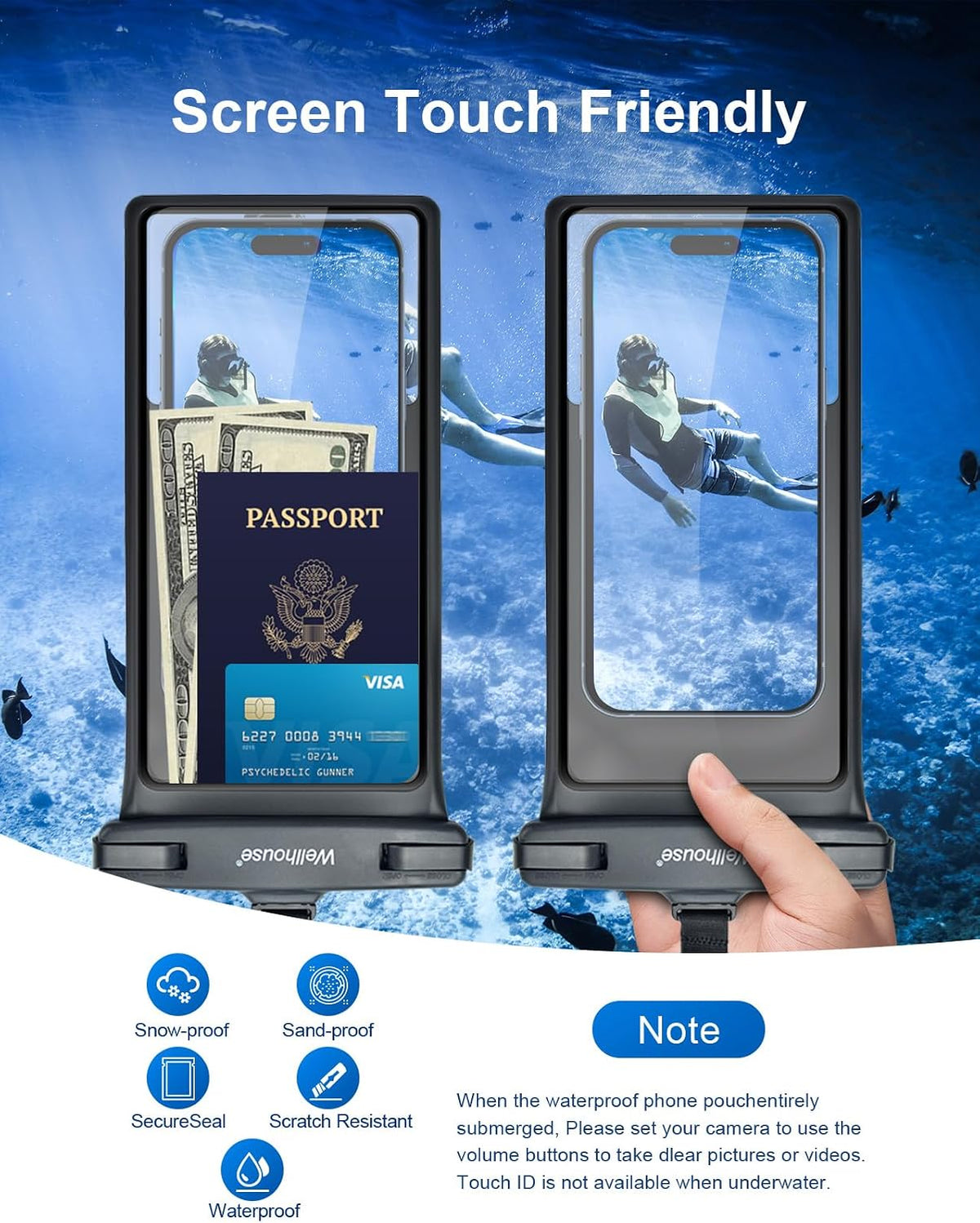 wellhouse 2-Pack Waterproof Phone Pouches