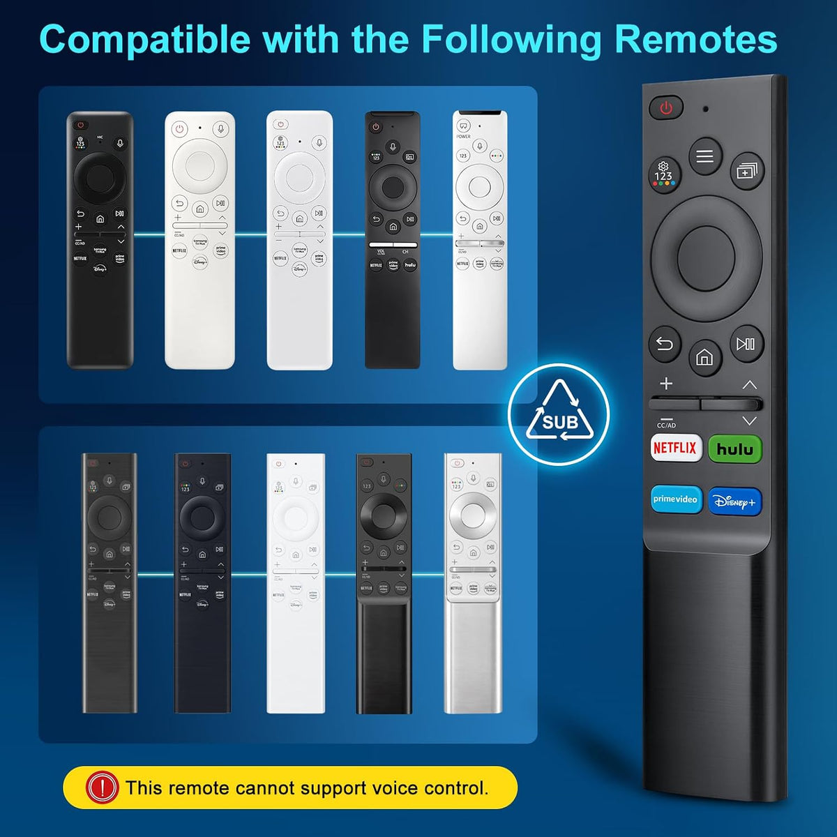 Universal Replacement Remote for Samsung Smart TVs