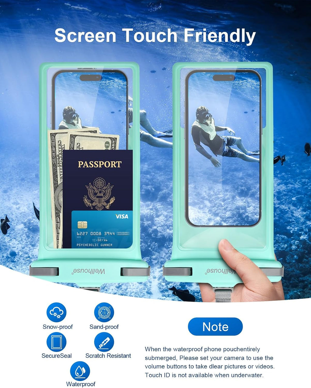 wellhouse 2-Pack Waterproof Phone Pouches