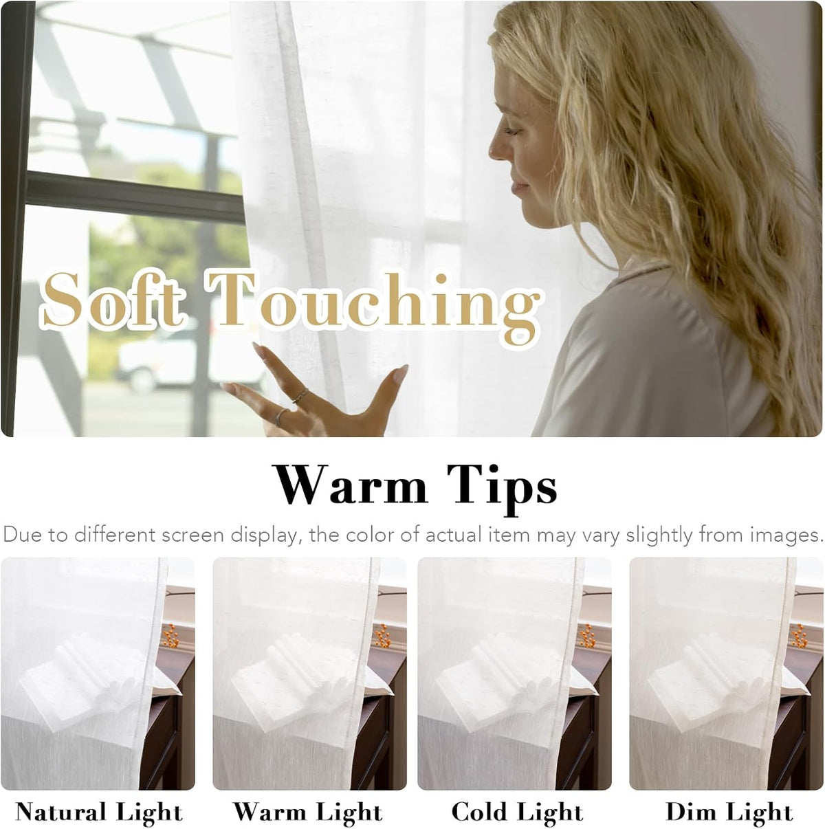 Natural Linen-Blend Sheer Curtains