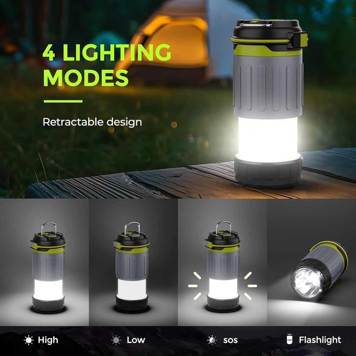 Quntis Rechargeable Telescoping Camping Lantern
