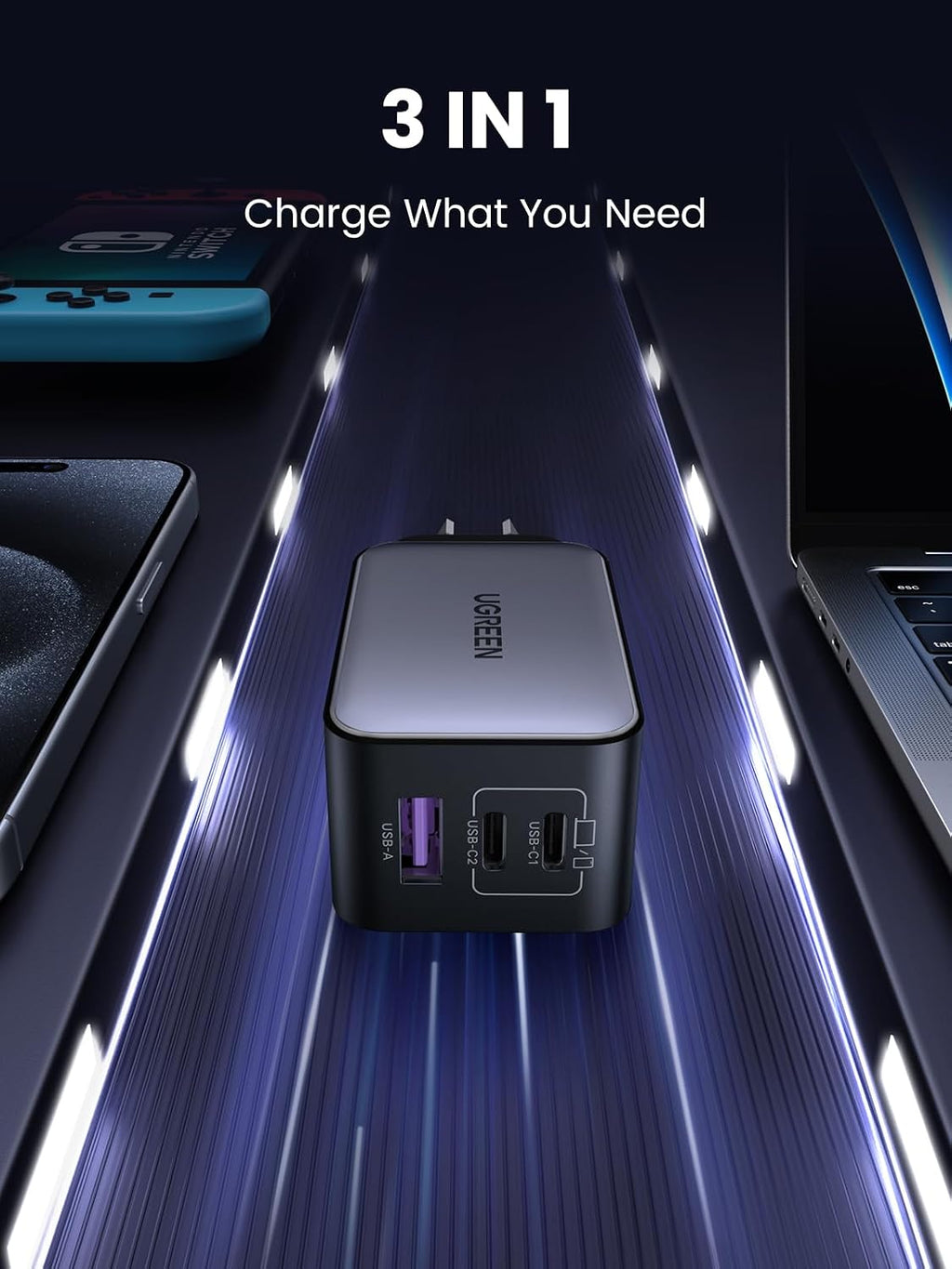 UGREEN Nexode 65W 3-Port USB-C Charger
