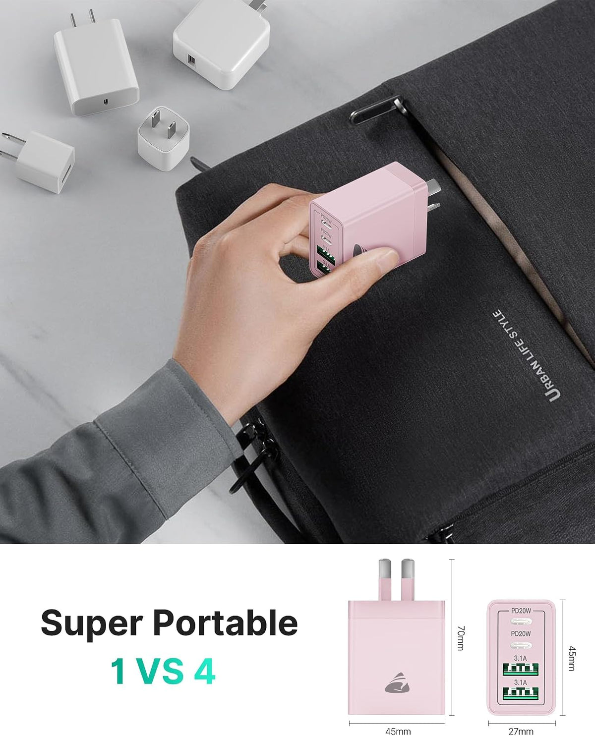 Aioneus 40W 4-Port USB-C Fast Charger