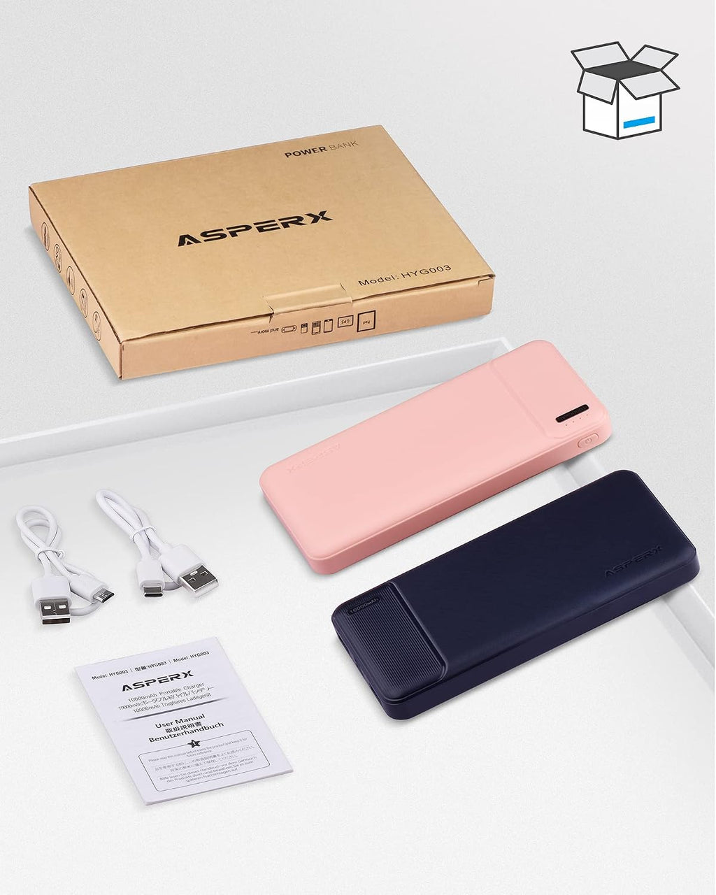 AsperX 2-Pack 10000mAh Power Banks