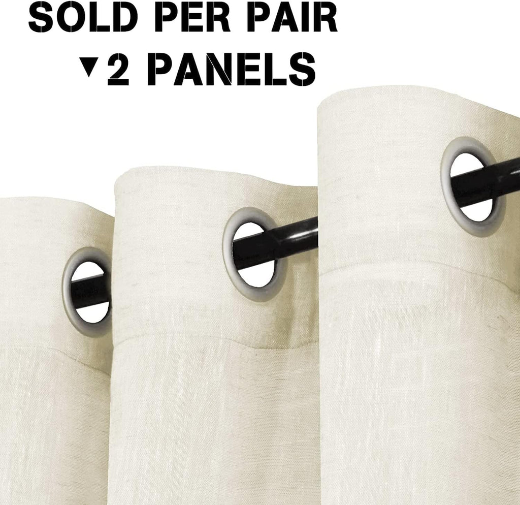 Natural Linen-Blend Sheer Curtains