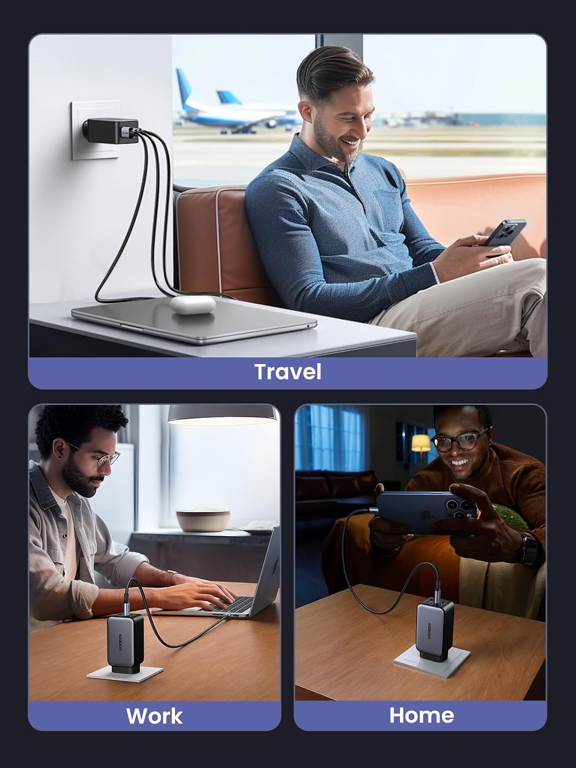 UGREEN Nexode 65W 3-Port USB-C Charger