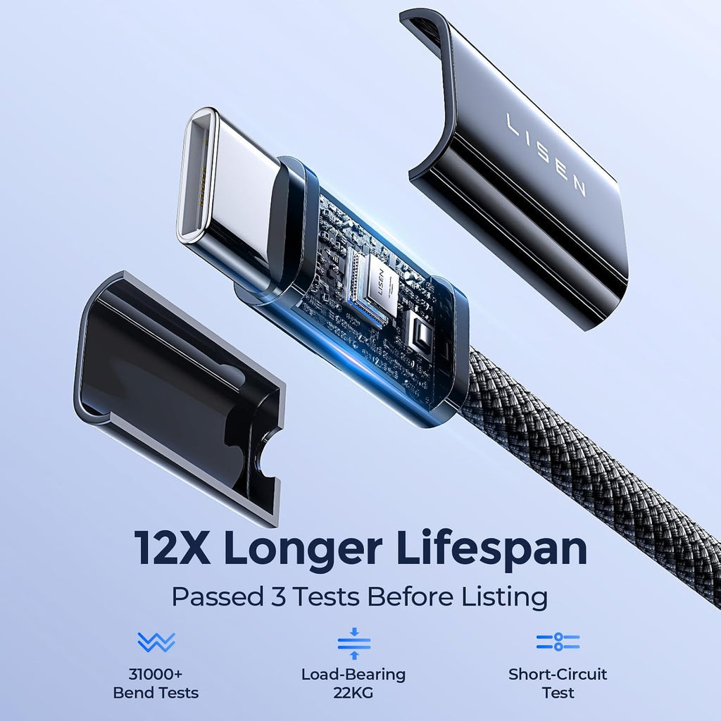 LISEN 2-Pack 240W 2m USB-C Cables