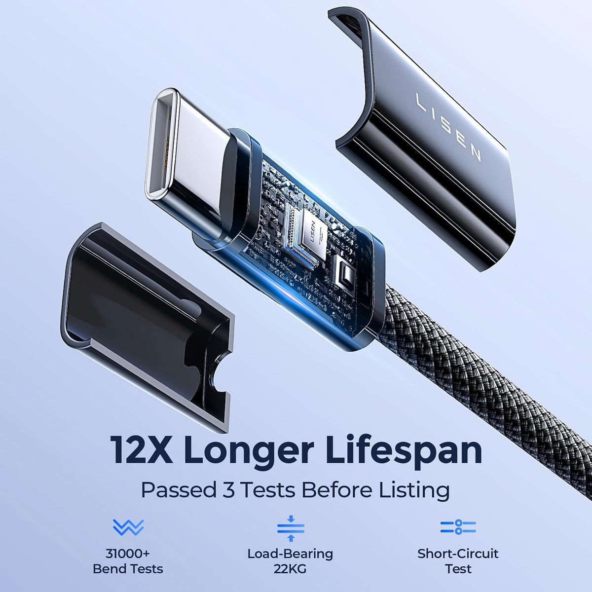 LISEN 2-Pack 240W 2m USB-C Cables