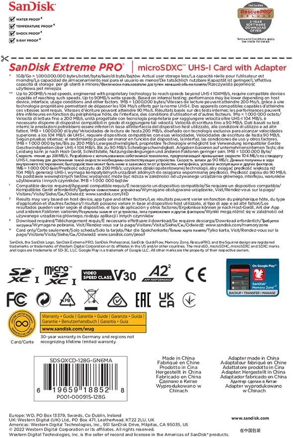 SanDisk Extreme microSDXC Card with Adapter