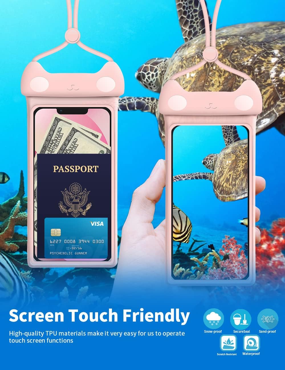 wellhouse 2-Pack Waterproof Phone Pouches