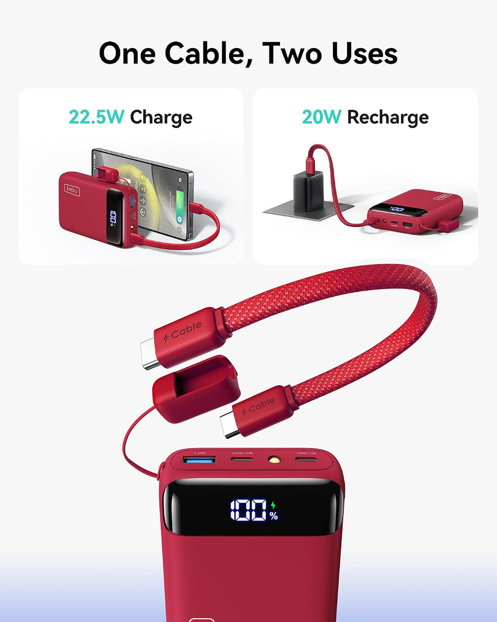 INIU 20000mAh 22.5W Fast-Charging Power Bank