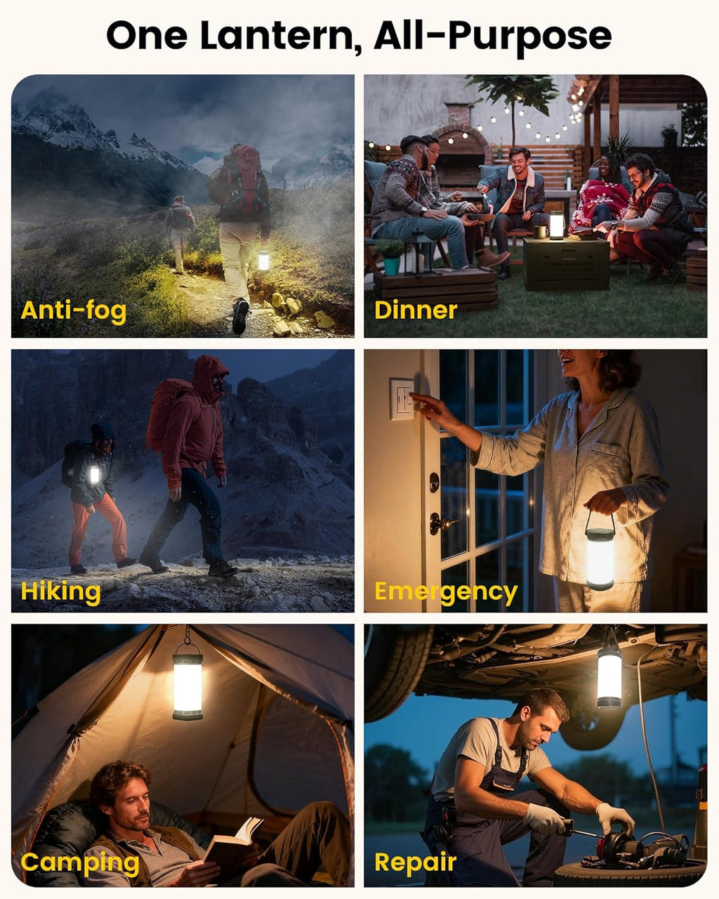 Glocusent Rechargeable Camping Lantern and Power Bank