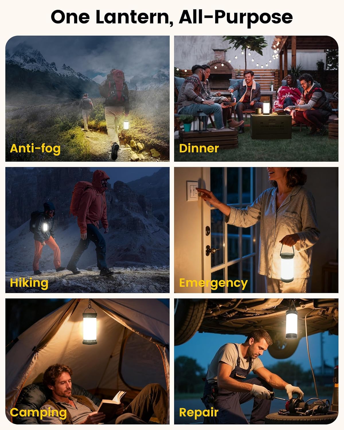 Glocusent Rechargeable Camping Lantern and Power Bank