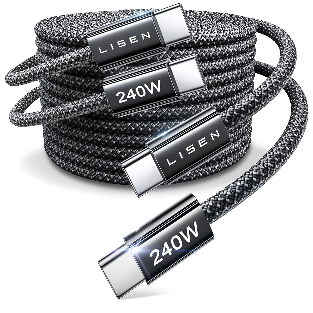 LISEN 2-Pack 240W 2m USB-C Cables
