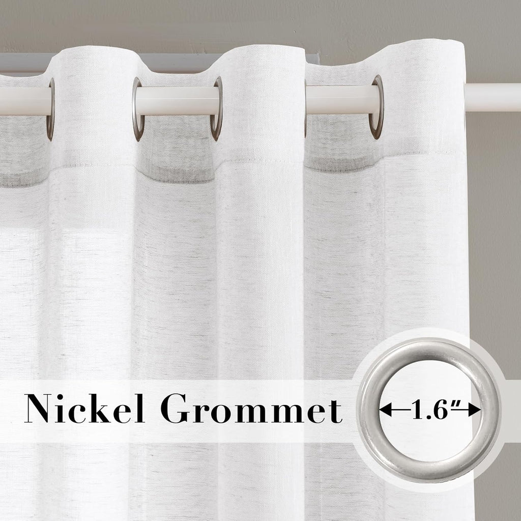Natural Linen-Blend Sheer Curtains