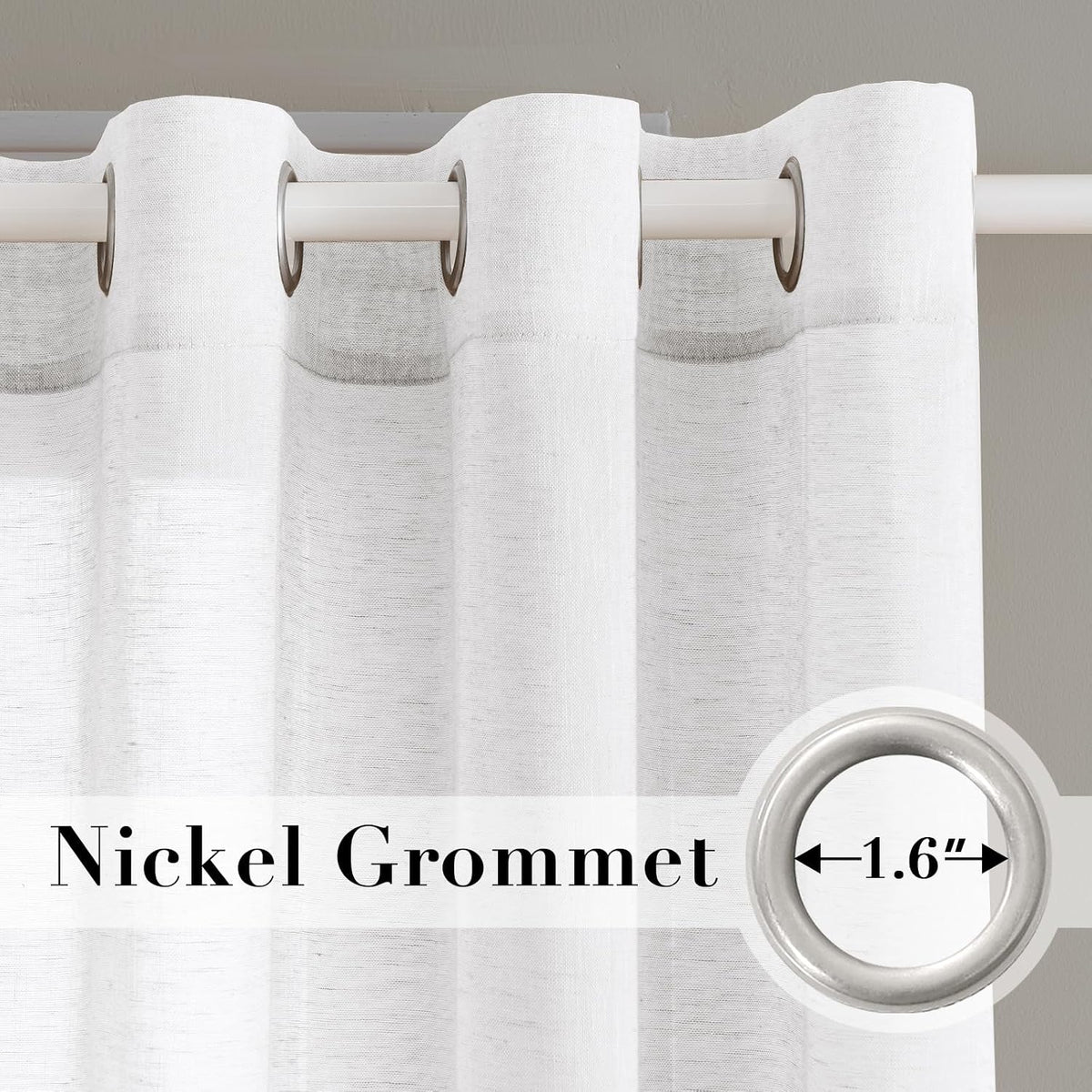 Natural Linen-Blend Sheer Curtains
