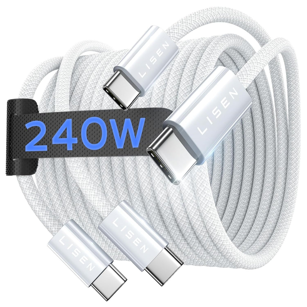 LISEN 2-Pack 240W 2m USB-C Cables