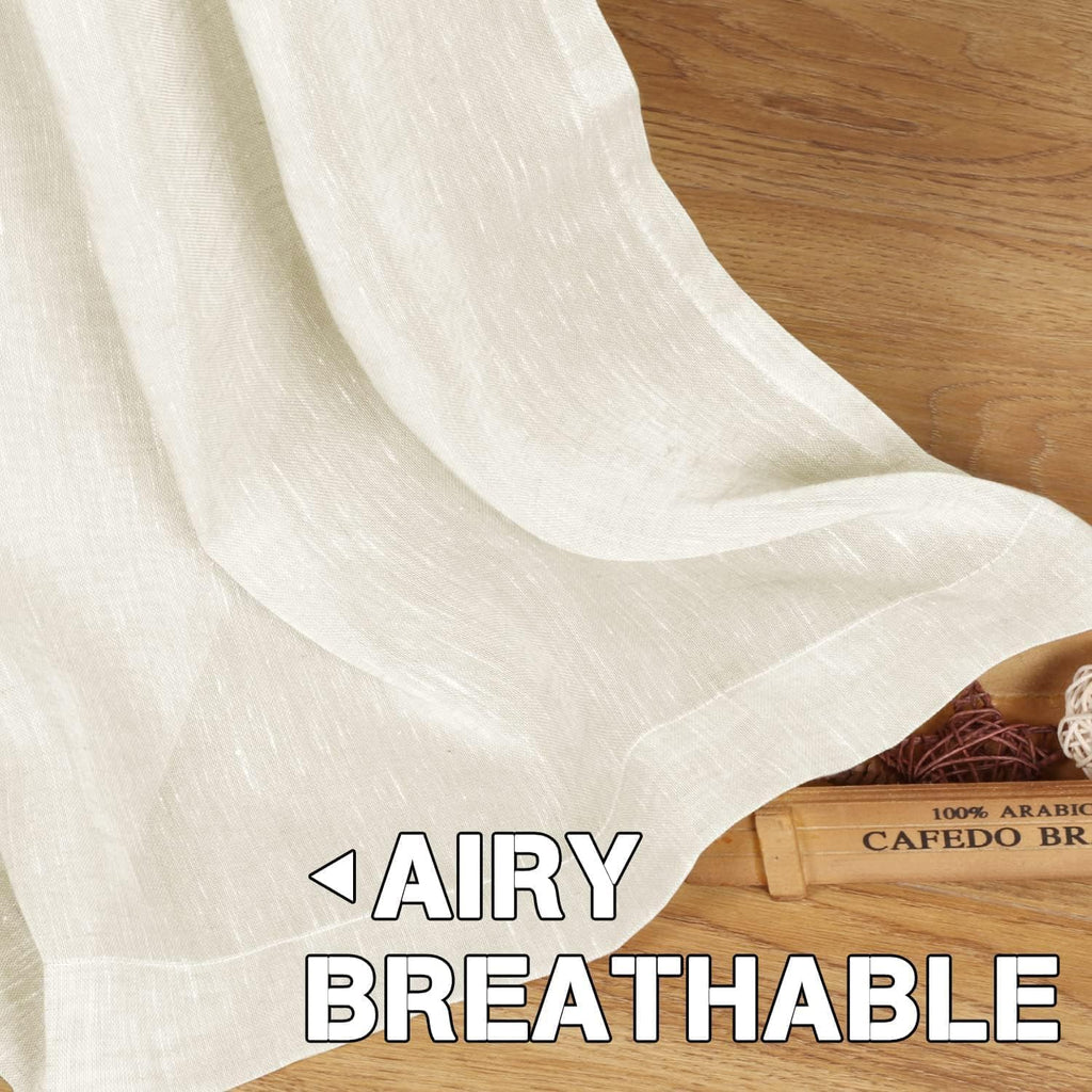 Natural Linen-Blend Sheer Curtains
