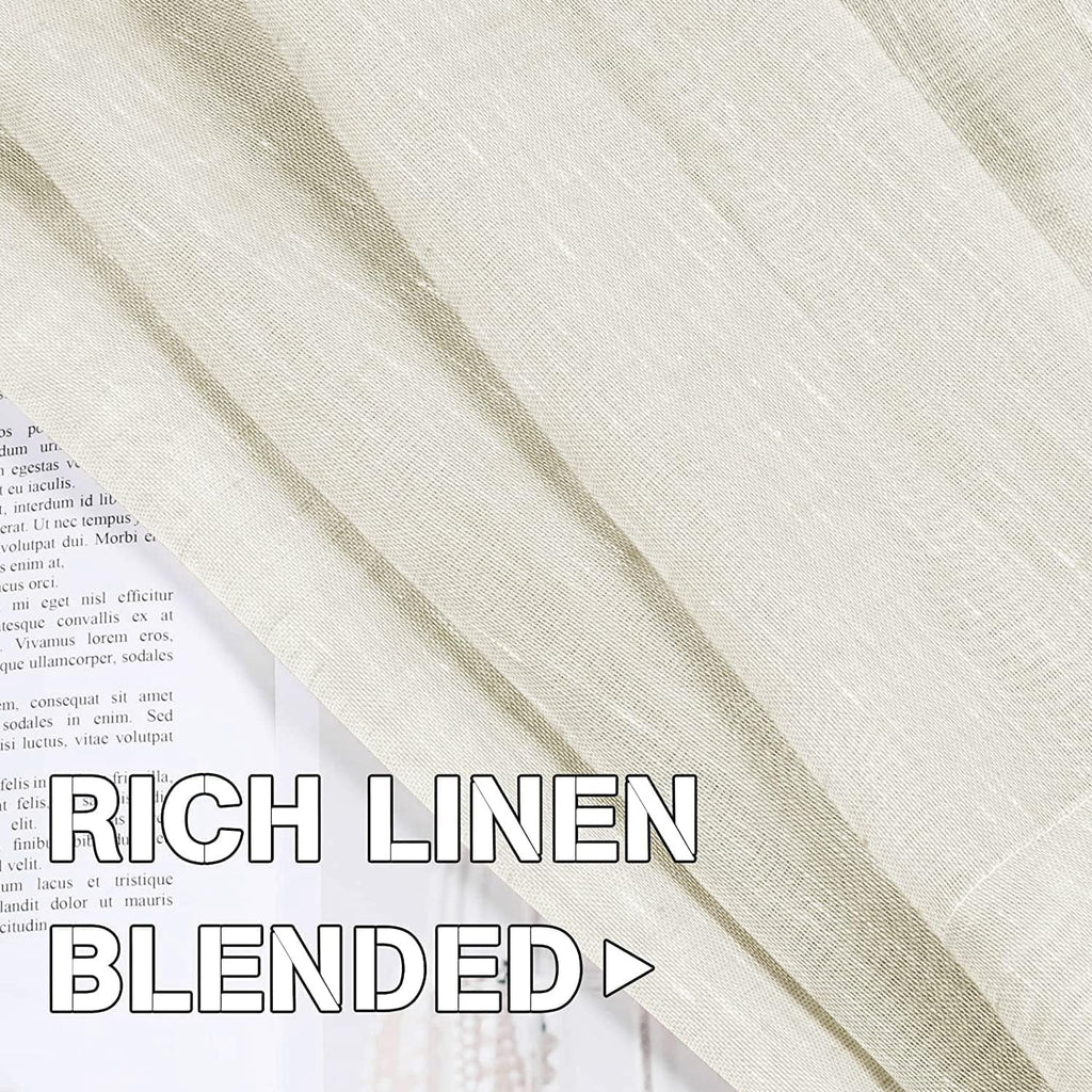 Natural Linen-Blend Sheer Curtains