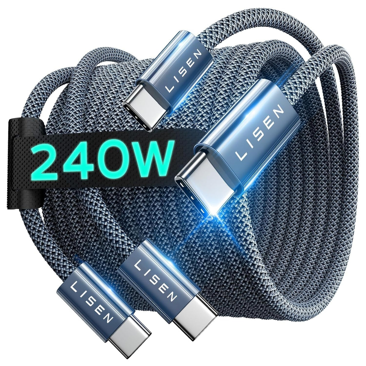 LISEN 2-Pack 240W 2m USB-C Cables