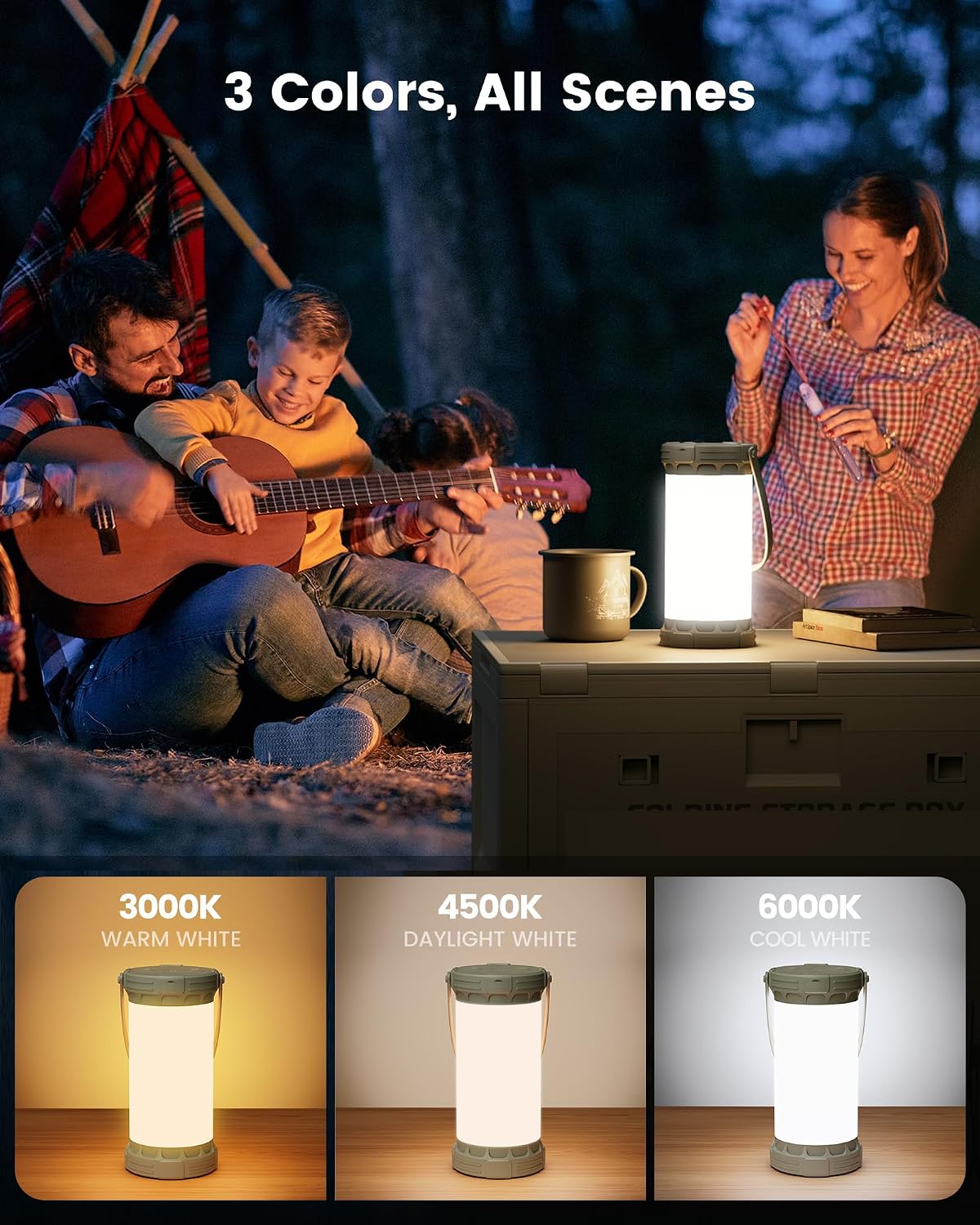 Glocusent Rechargeable Camping Lantern and Power Bank