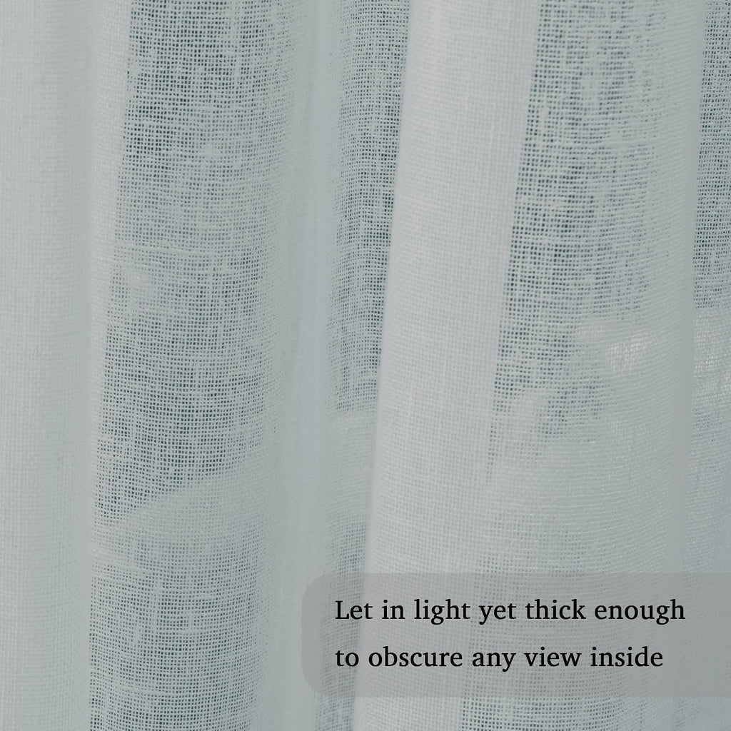 Natural Linen-Blend Sheer Curtains