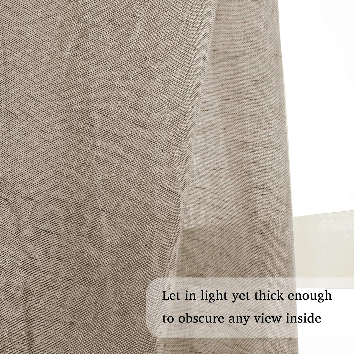 Natural Linen-Blend Sheer Curtains