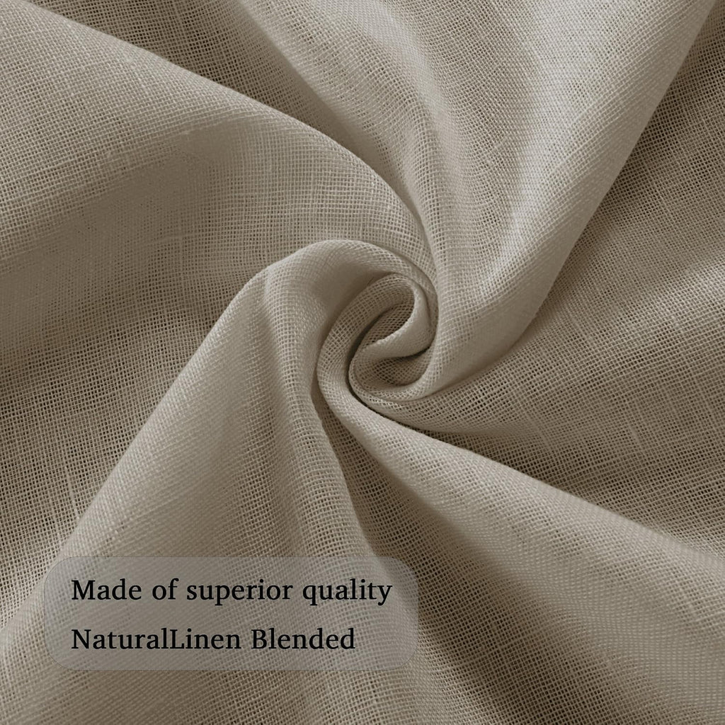 Natural Linen-Blend Sheer Curtains