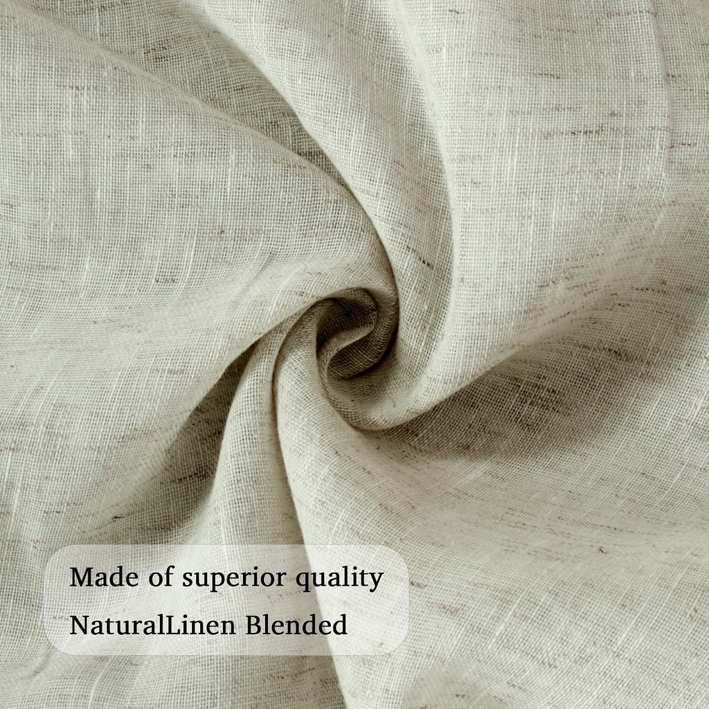 Natural Linen-Blend Sheer Curtains