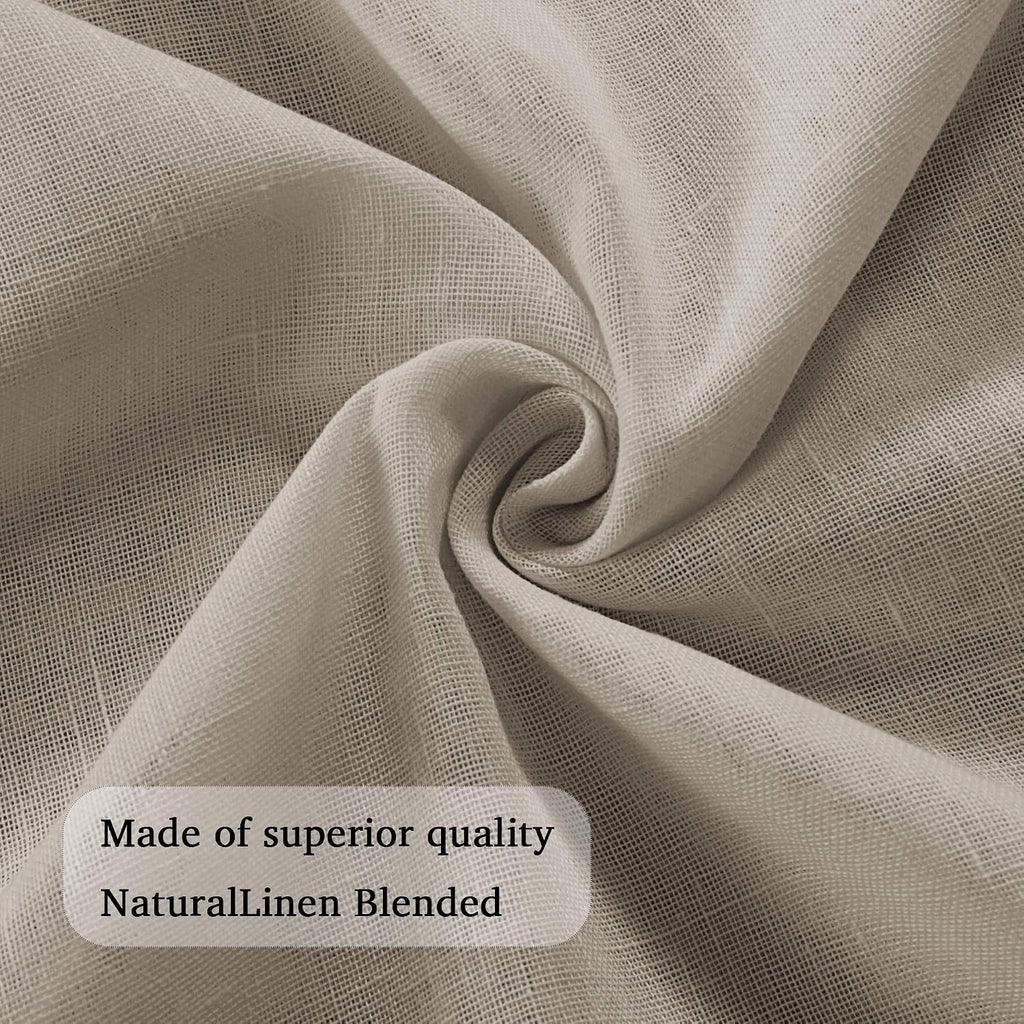 Natural Linen-Blend Sheer Curtains