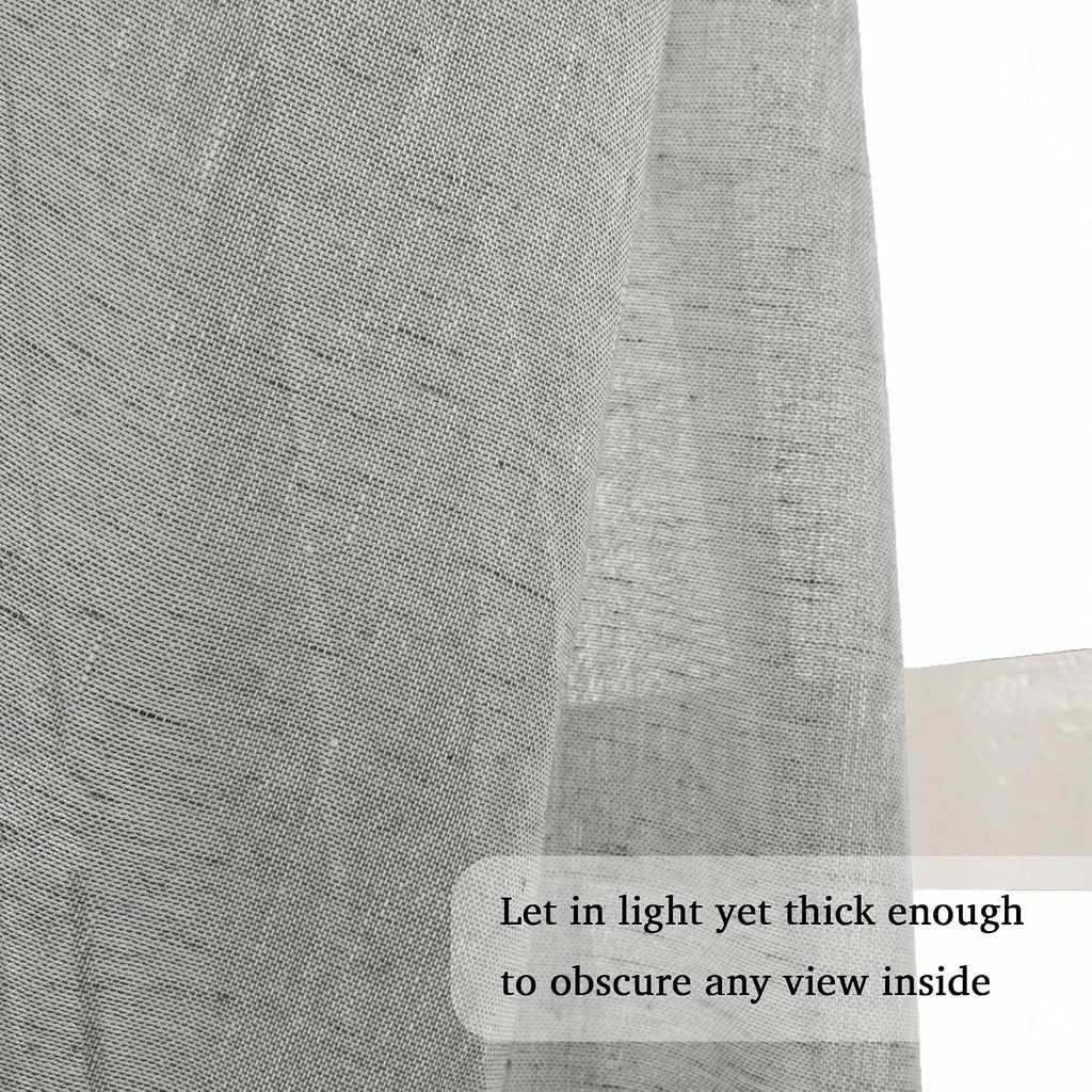Natural Linen-Blend Sheer Curtains