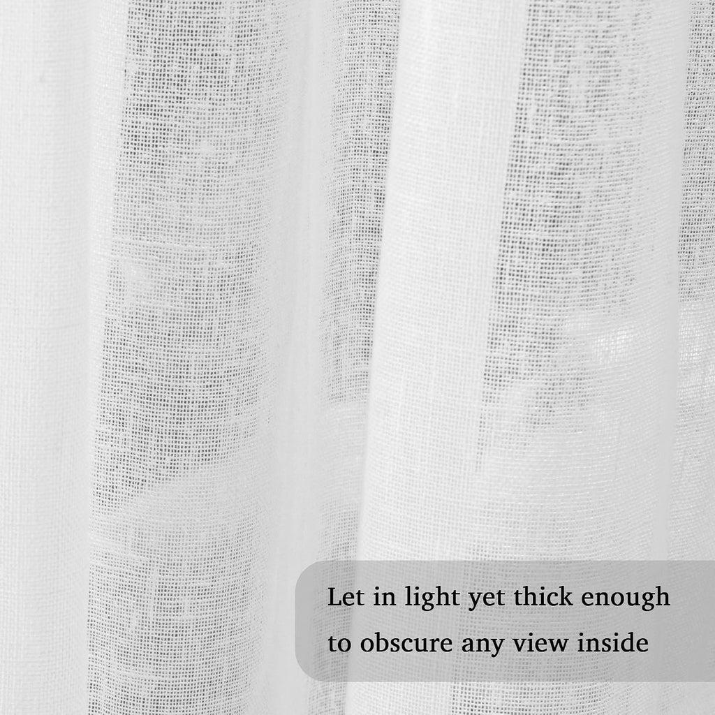 Natural Linen-Blend Sheer Curtains