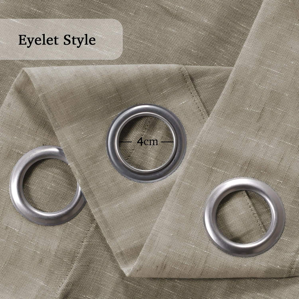 Natural Linen-Blend Sheer Curtains