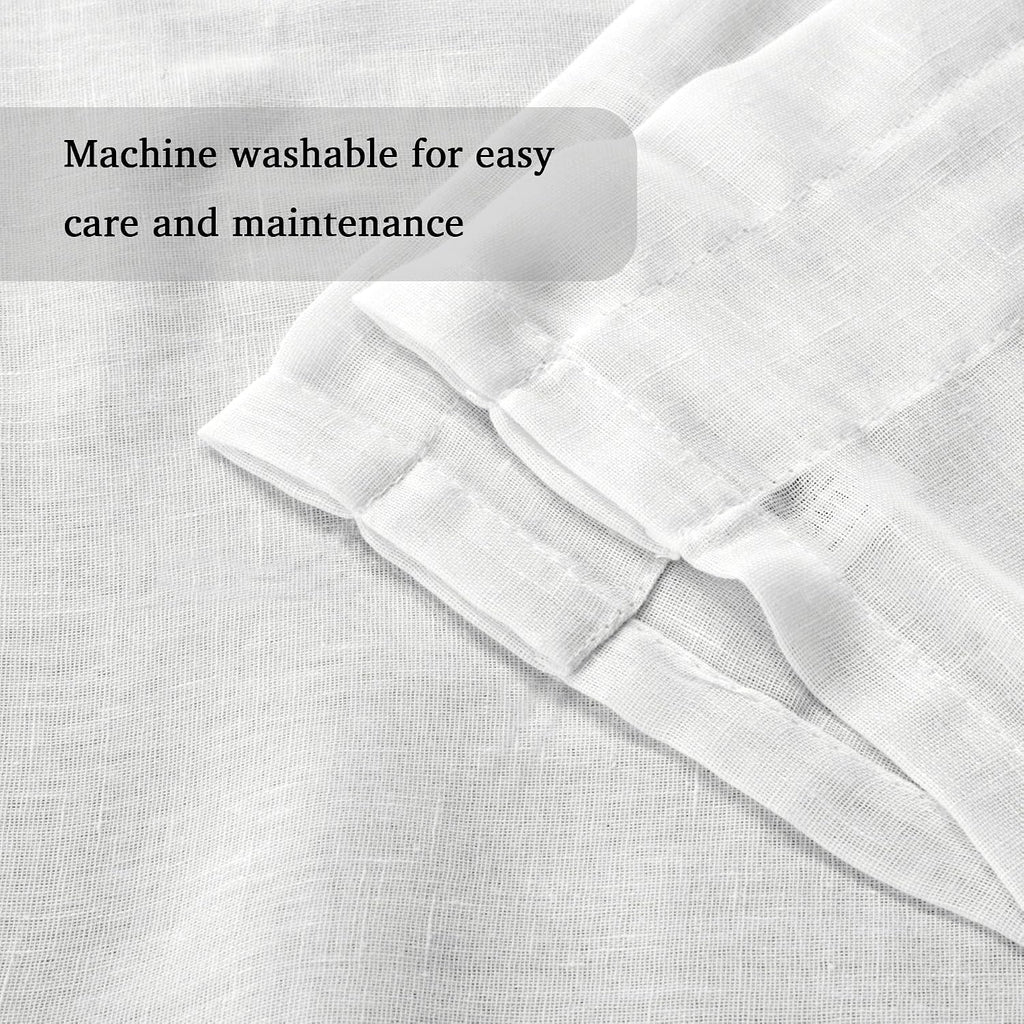 Natural Linen-Blend Sheer Curtains