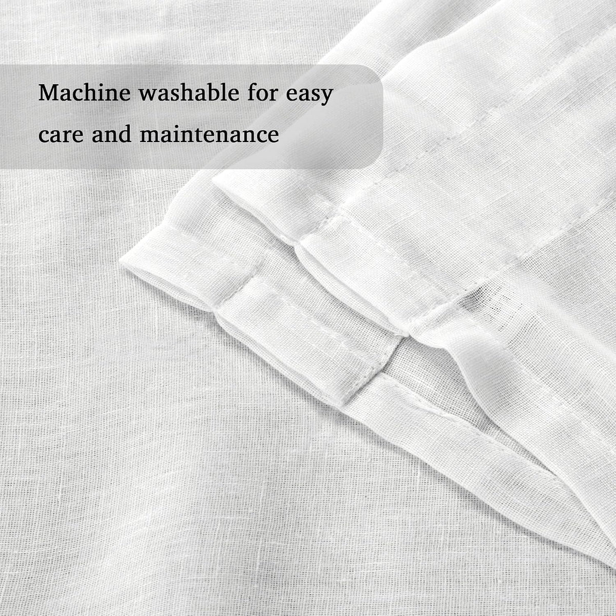 Natural Linen-Blend Sheer Curtains