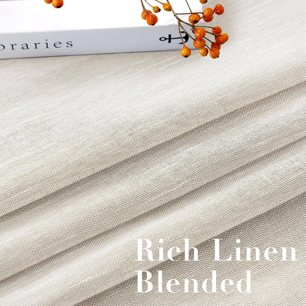 Natural Linen-Blend Sheer Curtains