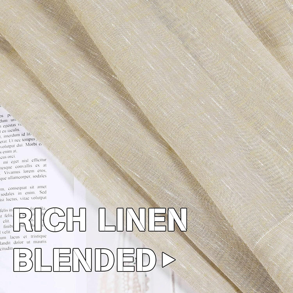 Natural Linen-Blend Sheer Curtains